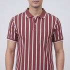 Men's Pink Polo Collar Casual Half Sleeve T-Shirt, गुलाबी, small