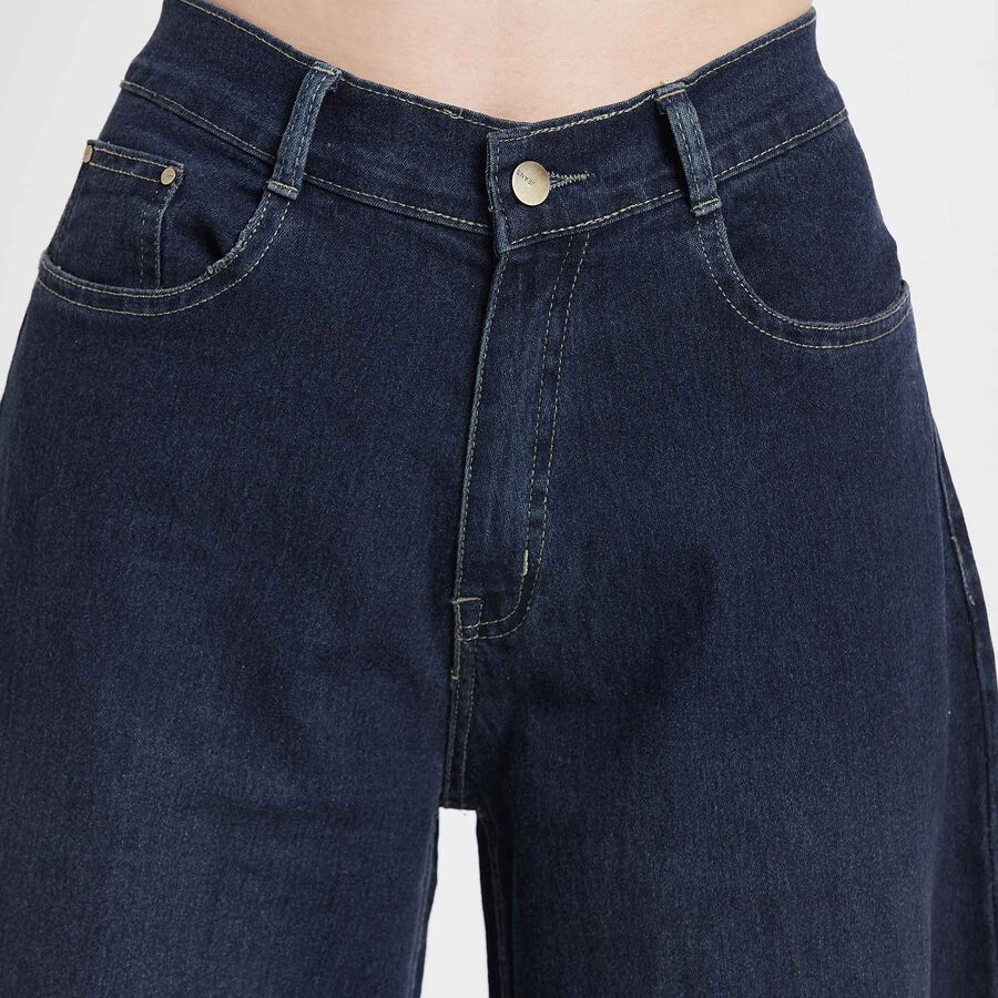 Mid Rise Flared Jeans, Dark Blue, large image number null