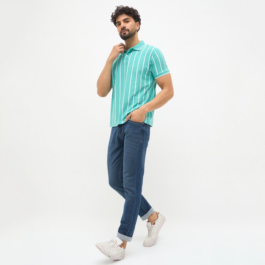 Men's Deep Steel Blue Skinny Fit Jeans, गहरा नीला, large image number null