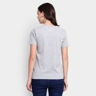 Ladies' 100% Cotton Round Neck T-Shirt , मिश्रित हल्का ग्रे, small image number null