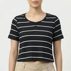 Women's Black Round Neck Sleeveless Top, Black, small
