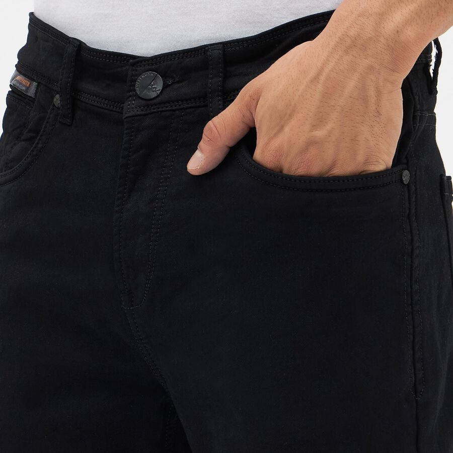 Men's Jet Black Slim Fit Jeans, Black, large image number null