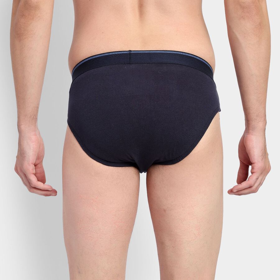 Men's 100% Cotton Briefs, Navy Blue, large