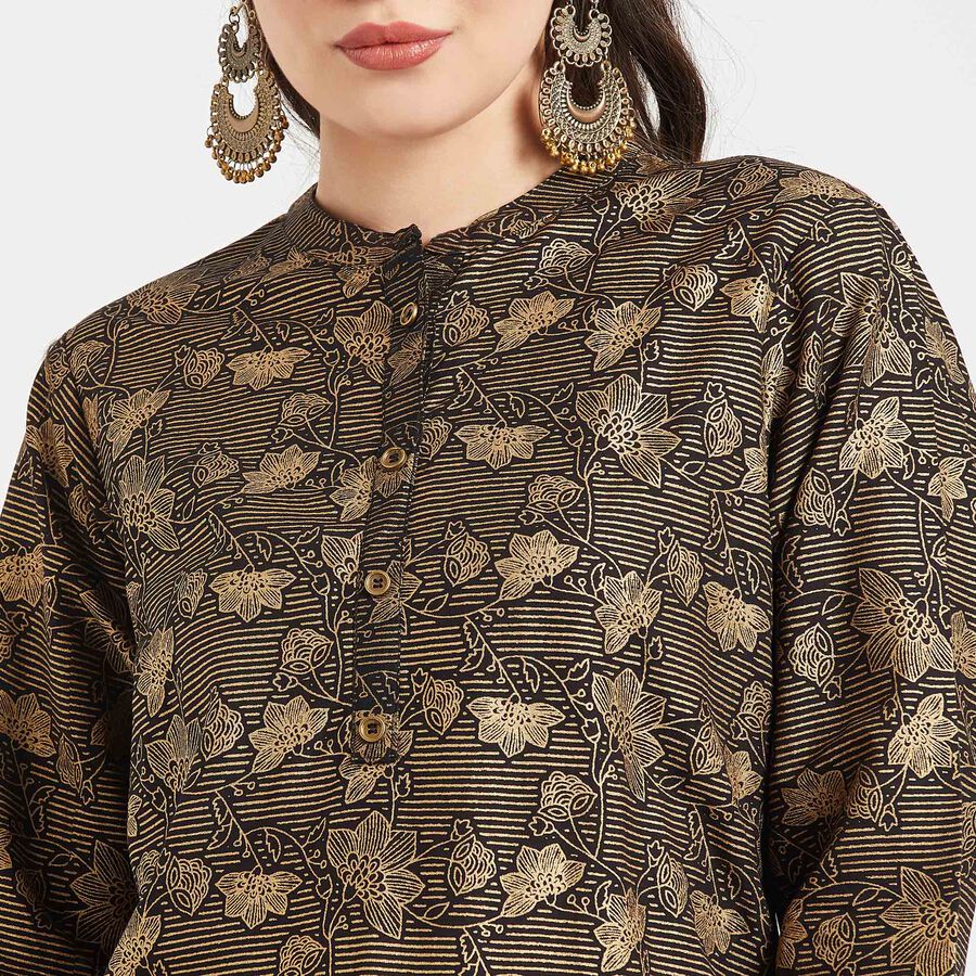 Printed Kurta, Black, large image number null