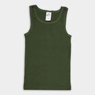 Boys' 100% Cotton Vest, Olive, small image number null