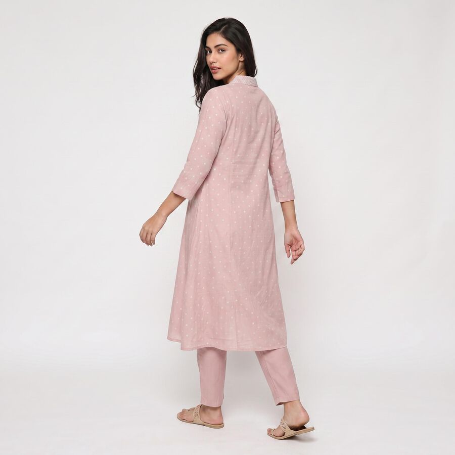 Women's Lilac V-Neck Printed Kurta, Lilac, large