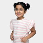 Girls Pink Round Neck Casual T-Shirt, Light Pink, small