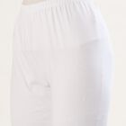 Women's Bright White Cotton Blend Elastic Waist Churidar, सफ़ेद, small image number null