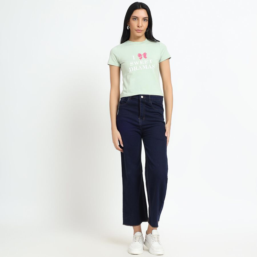 Ladies' Round Neck T-Shirt, Light Green, large image number null