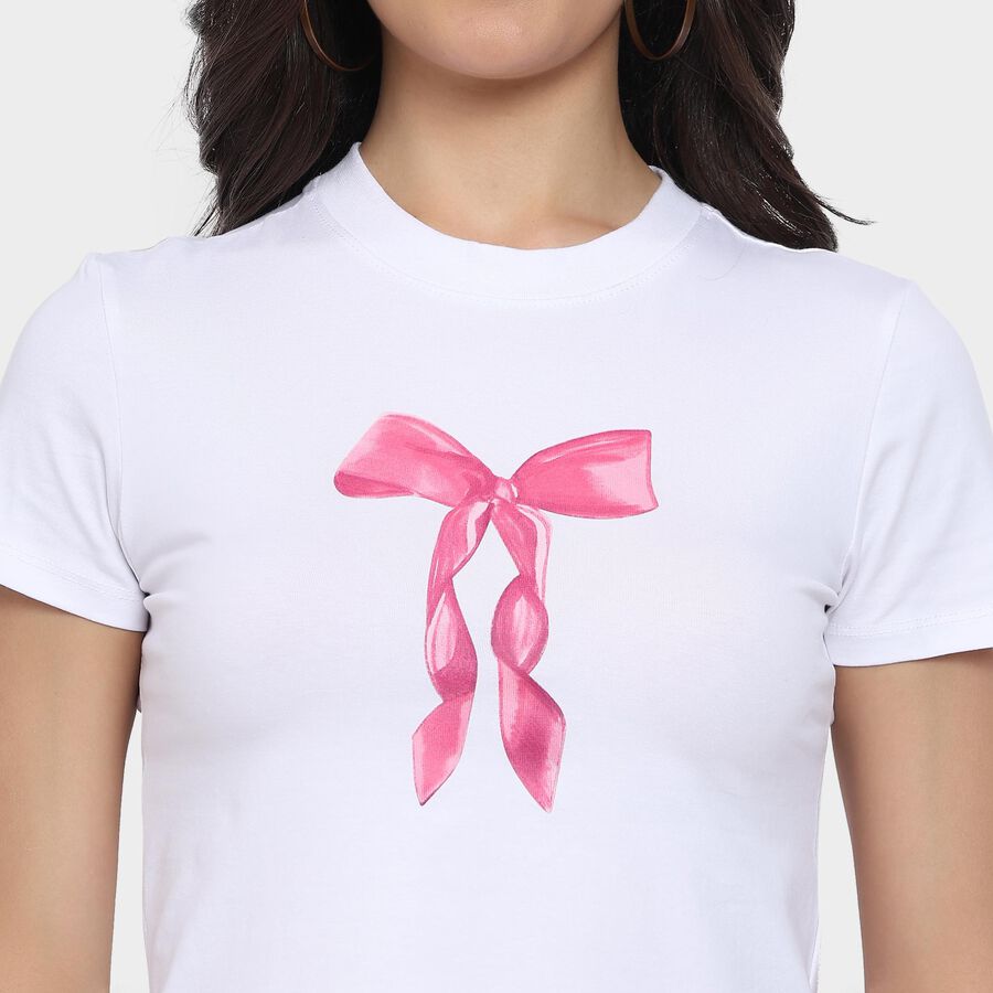 Ladies'  Crop  Top, सफ़ेद, large image number null