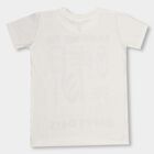 Boys' 100% Cotton Half Sleeves T-Shirt, Off White, small image number null