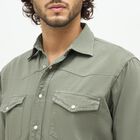 Men's Muted Sage Green Cotton Classic Casual Shirt, Light Green, small image number null