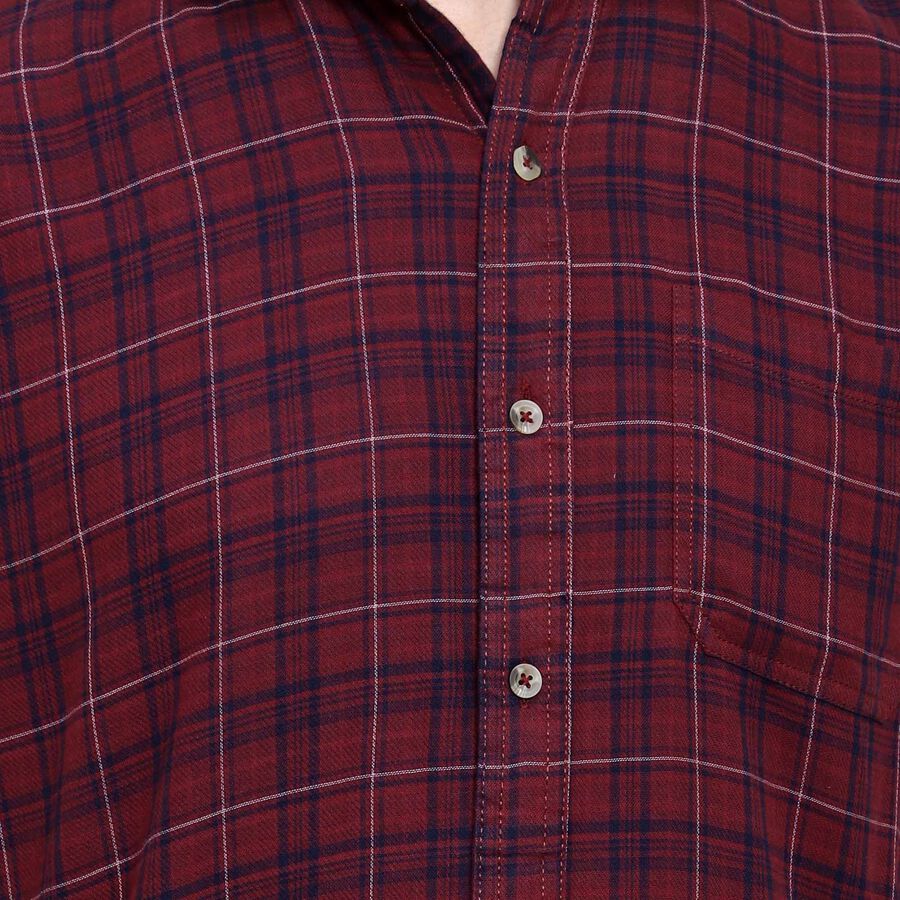 Checks Casual Shirt, Wine, large image number null