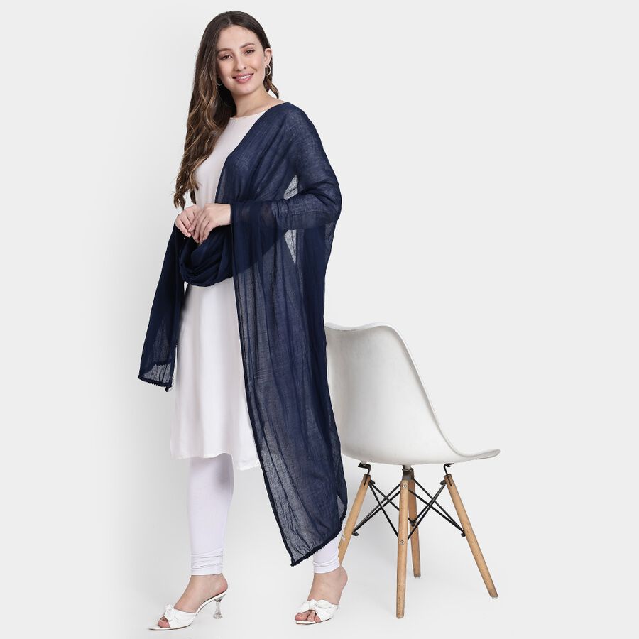 Ladies' Dupatta, Dark Blue, large image number null