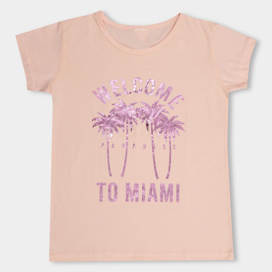 Girls' 100% Cotton T-Shirt , Light Pink, large image number null