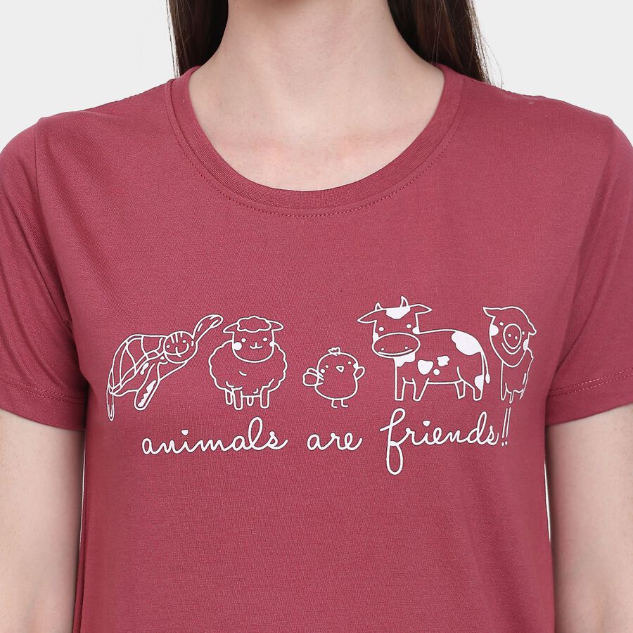 Ladies' Round Neck T-Shirt, बैंगनी, large image number null
