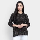 All Over Print A Line Kurti, काला, small image number null