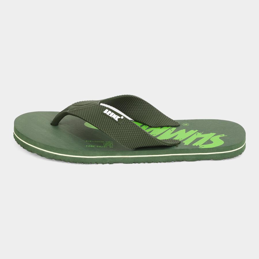 Men's V Strap Slipper, Green, large image number null