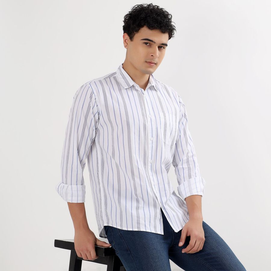 Men's 100% Cotton Casual Shirt , White, large image number null