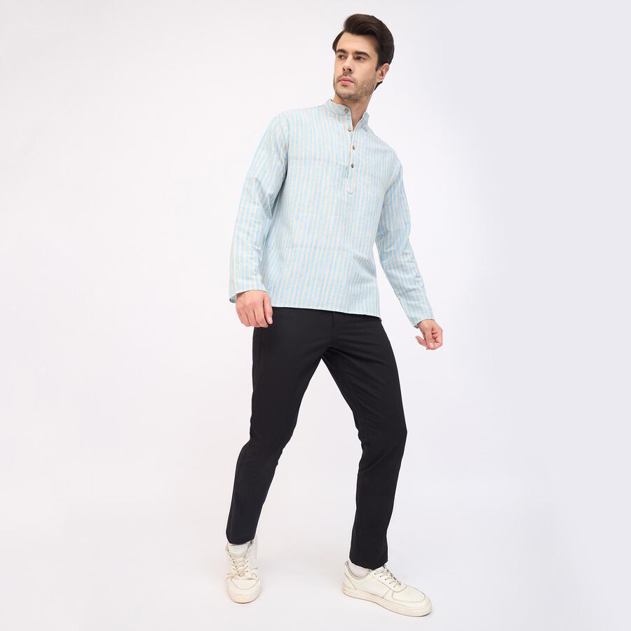 Men's Mandarin Collar Kurta, Light Blue, large image number null