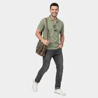 Men's Green Cotton Polo Neck Polo T-Shirt, Light Green, small