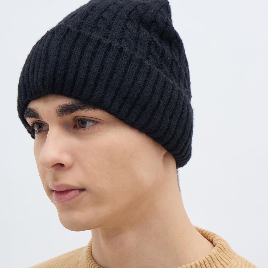 Men's Cap, काला, large