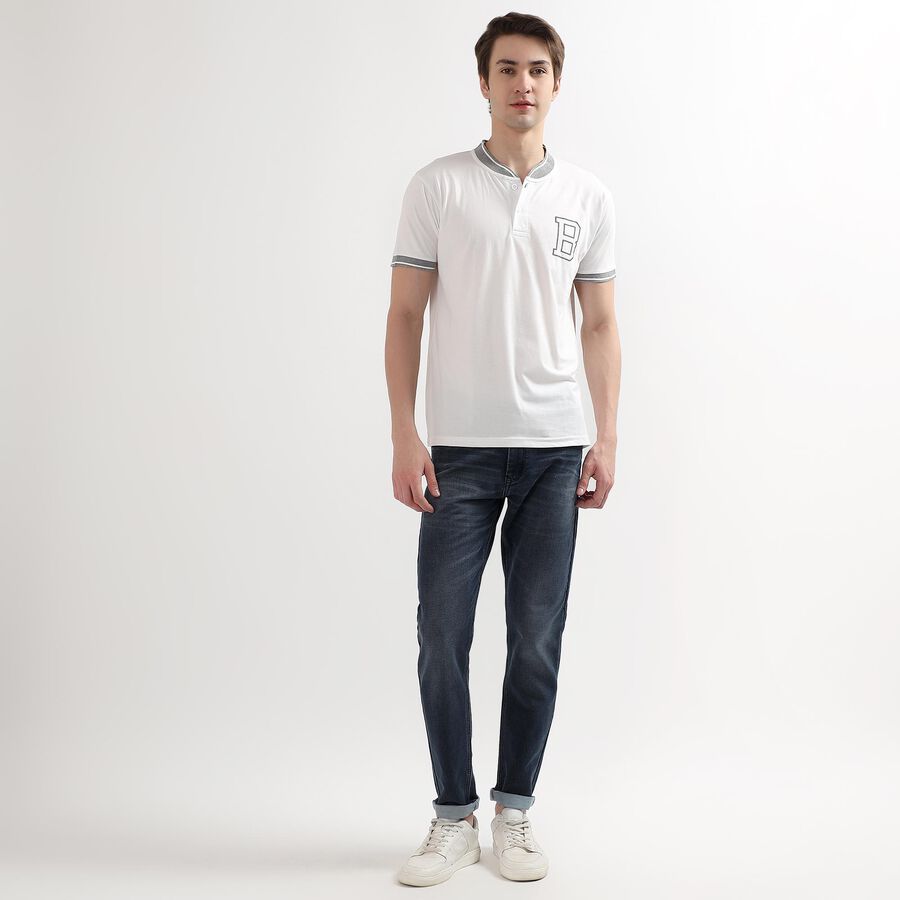 Men's Denim Slim Fit Jeans, गहरा नीला, large image number null