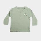 Infants Green Cotton Round Neck Regular T-Shirt, Light Green, small