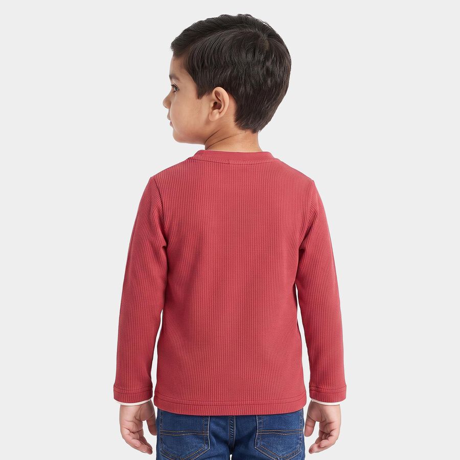 Boys Pink Crew Neck Regular T-Shirt, Pink, large