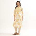 Women's Bright Yellow Embroidered Kurta, पीला, small image number null