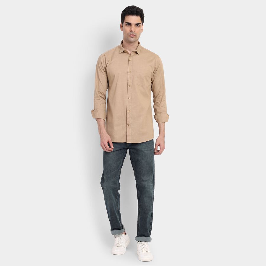 Men's Cotton Casual Shirt , Beige, large image number null