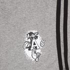 Boys' Light Heather Grey Striped Relaxed Fit Jamaican Shorts, Melange Mid Grey, small