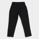 Boys' Jet Black Tapered Fit Elastic Waist Jeans, Black, small