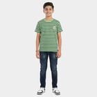 Boys Green Round Neck Casual Boys T-Shirt, हल्का हरा, small