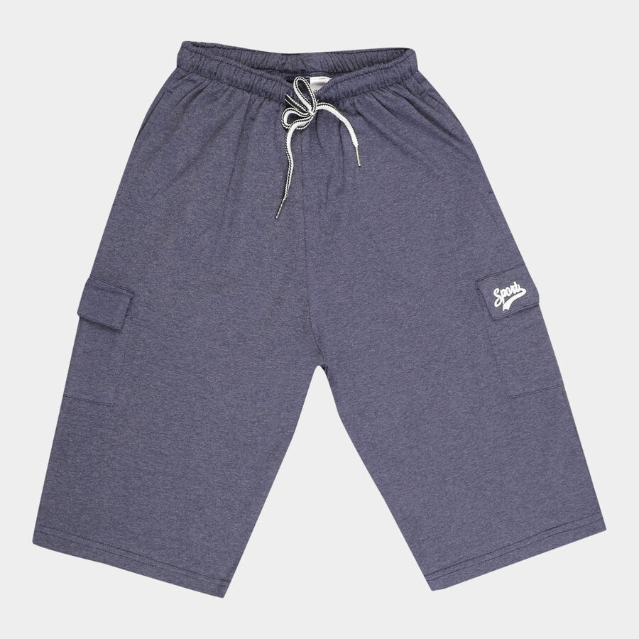 Boys Solid Jamaican, Melange Blue, large image number null