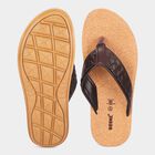 Men's Tan PU Thong Slip-On Sandals, Tan, small