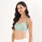 Women's Soft Mint Green Scoop Neck Casual Bra, Light Green, small