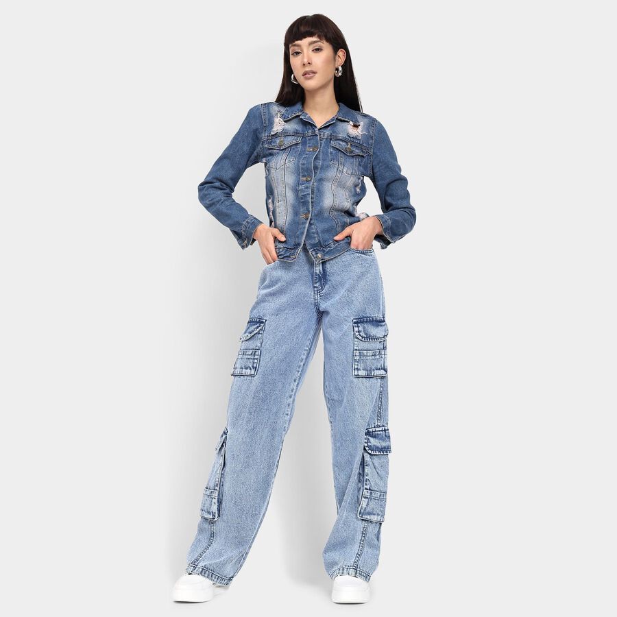 Ladies' 100% Cotton Jeans , Light Blue, large image number null
