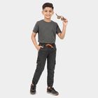 Boys Black Cargo Fit Washed Jeans, Black, small