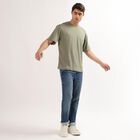 Men's Stonewashed Blue Slim Fit Five-Pocket Jeans, Mid Blue, small image number null