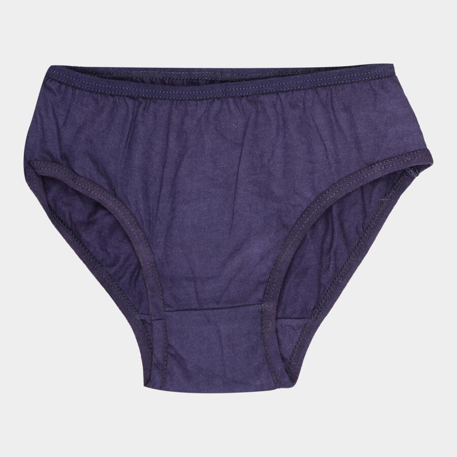 Girls Cotton Solid Panty, Navy Blue, large image number null