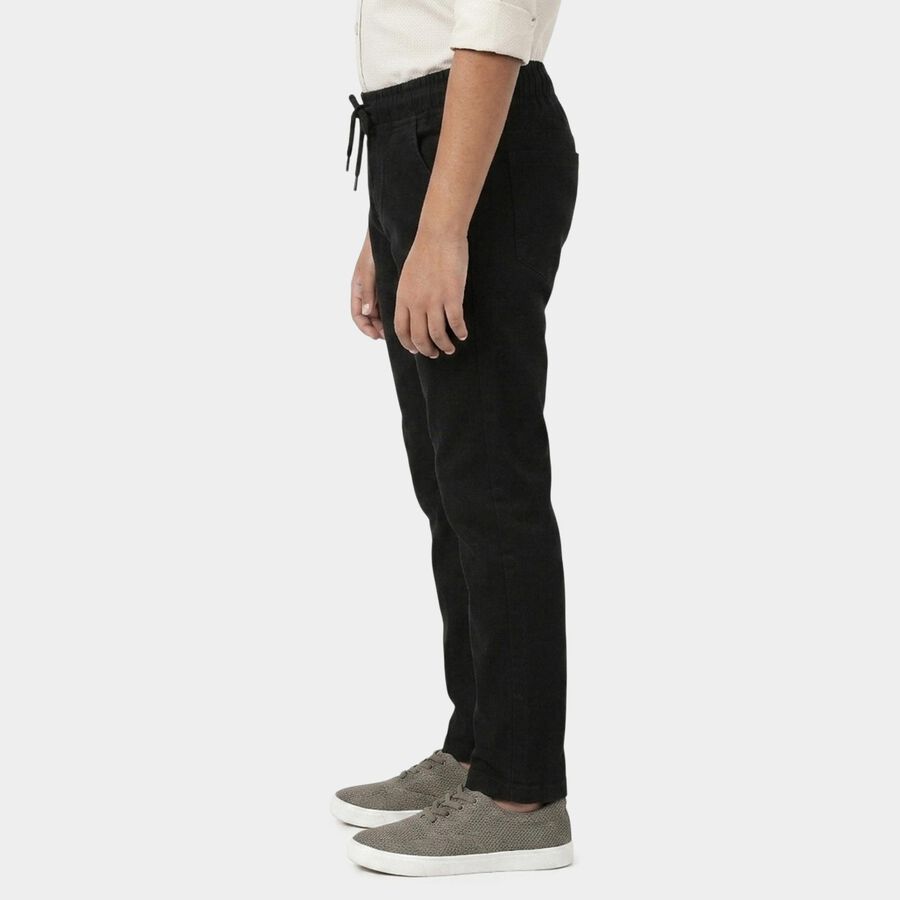 Boys Black Regular Fit Classic Jeans, काला, large