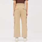 Women's Muted Beige Wide Leg High-Rise Cargo Jeans, Off White, small image number null
