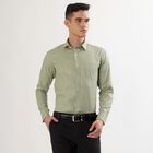 Men's Muted Sage Green Slim Fit Formal Shirt, गहरा हरा, small image number null