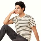 Men's Off White Round Neck Regular T-Shirt, Off White, small