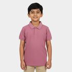 Boys Bright Pink Round Neck Casual Half Sleeve T-Shirt, Pink, small