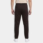 Men's Brown Regular Fit Logo Print Track Pants, Brown, small