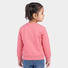 Girls Pink Crew Neck Graphic Print Sweatshirt, Pink, small
