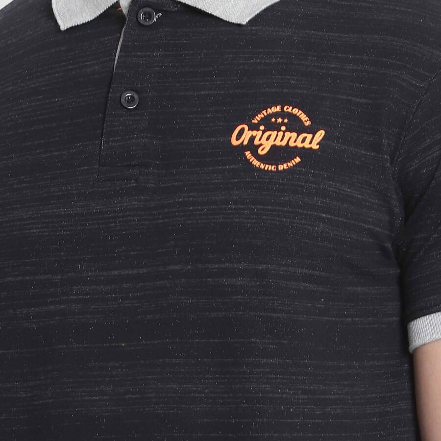 Solid Polo Shirt, Black, large image number null