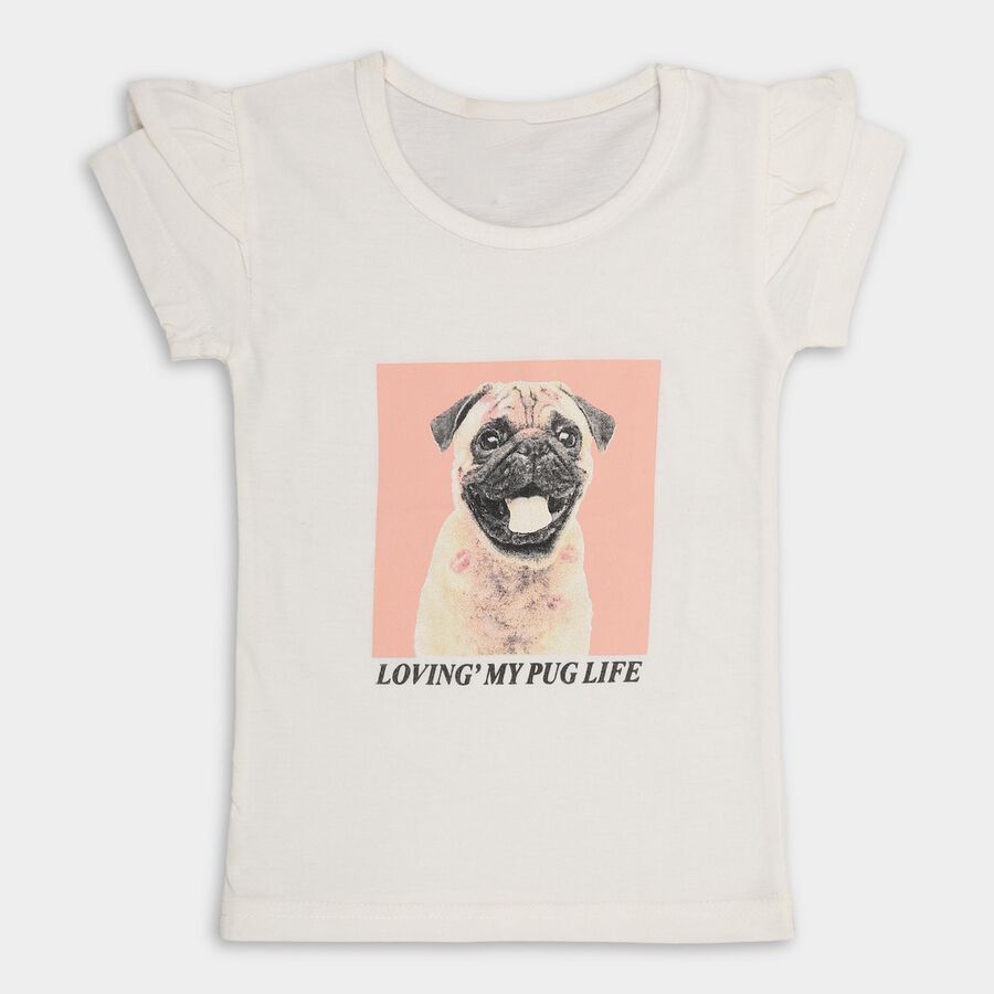 Girls' 100% Cotton T-Shirt, White, large image number null